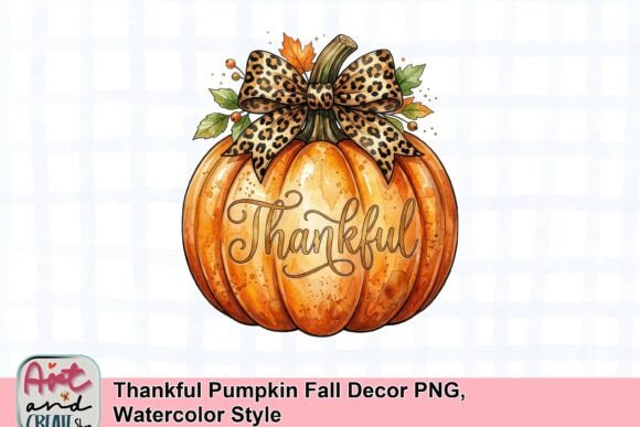Download Thankful Pumpkin Fall Decor PNG, Watercolor Style - Watercolor style Collection