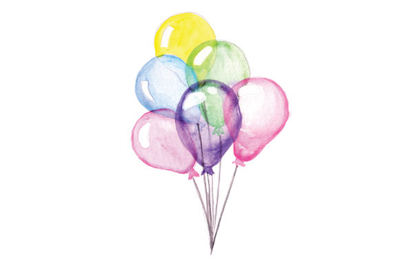 Download Bundle of Balloons in Watercolor Style - Watercolor style Collection