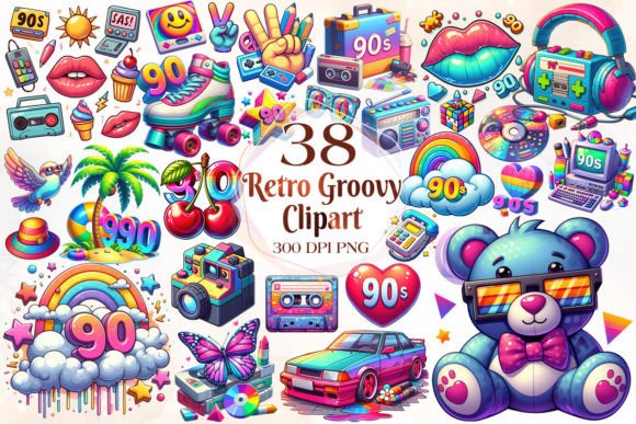 Download 90s Retro Groovy Sublimation Clipart - Groovy sublimation Collection